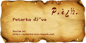 Peterka Éva névjegykártya